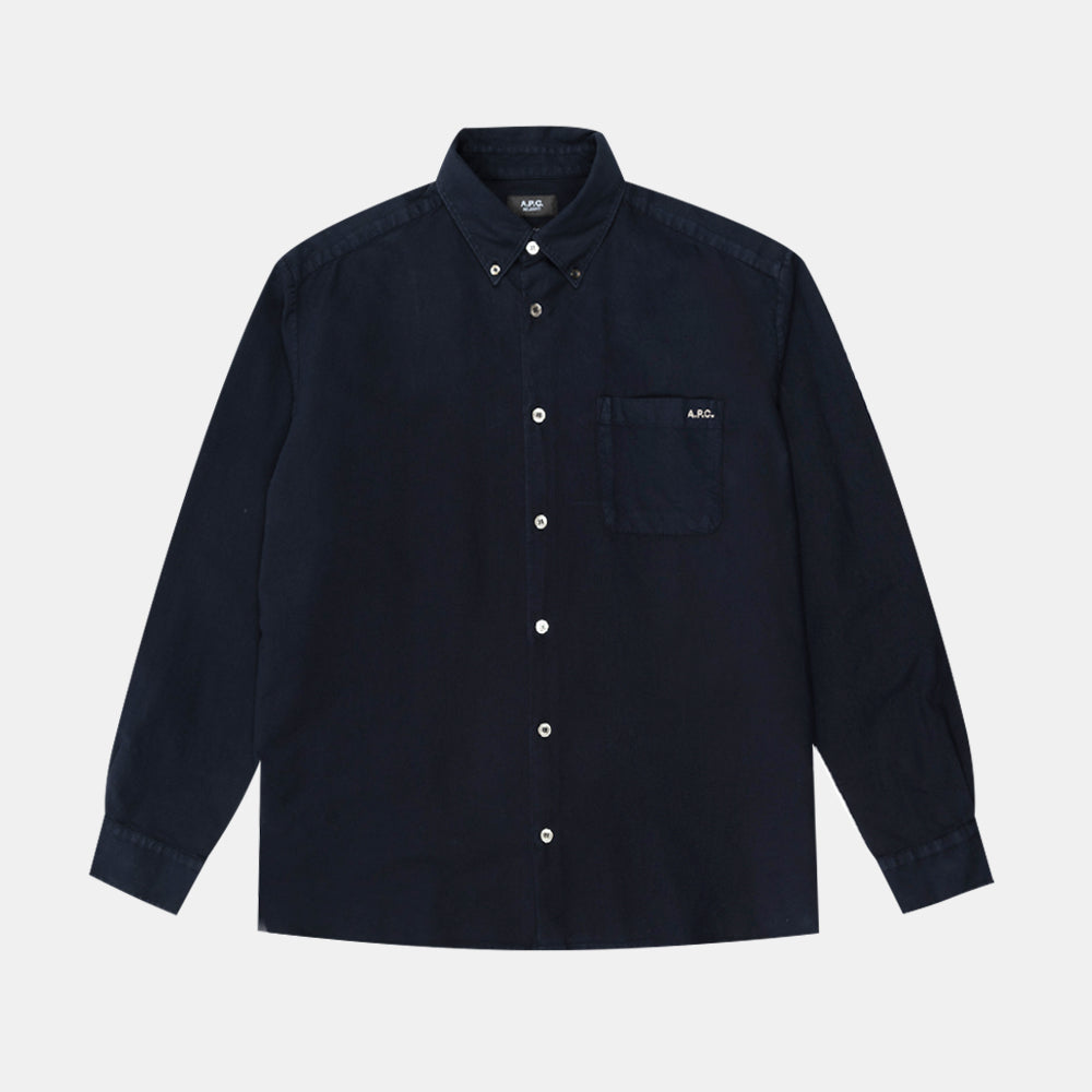 A.p.c. Chemise Mateo Logo Dark Navy Cohah-h12599