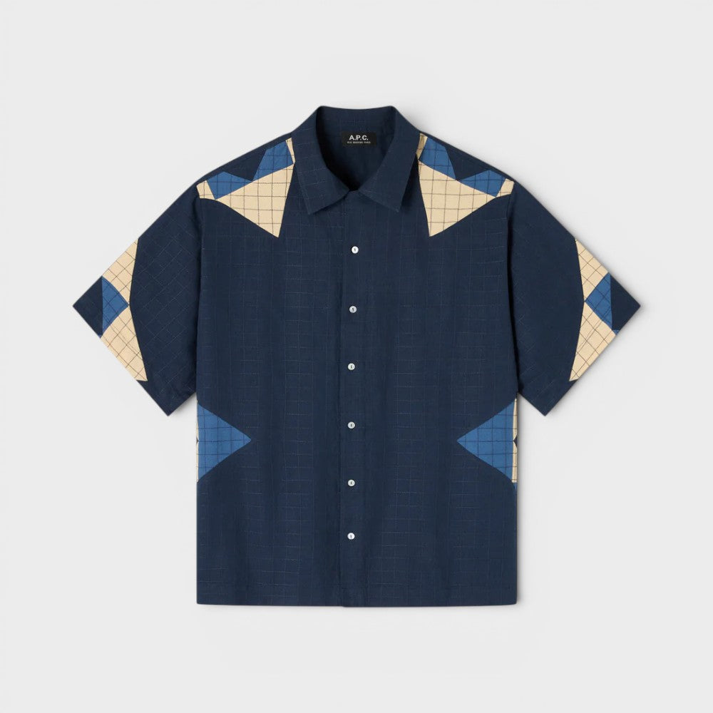 A.p.c. Chemise Patchwork Indigo Cohop-h12654-iai