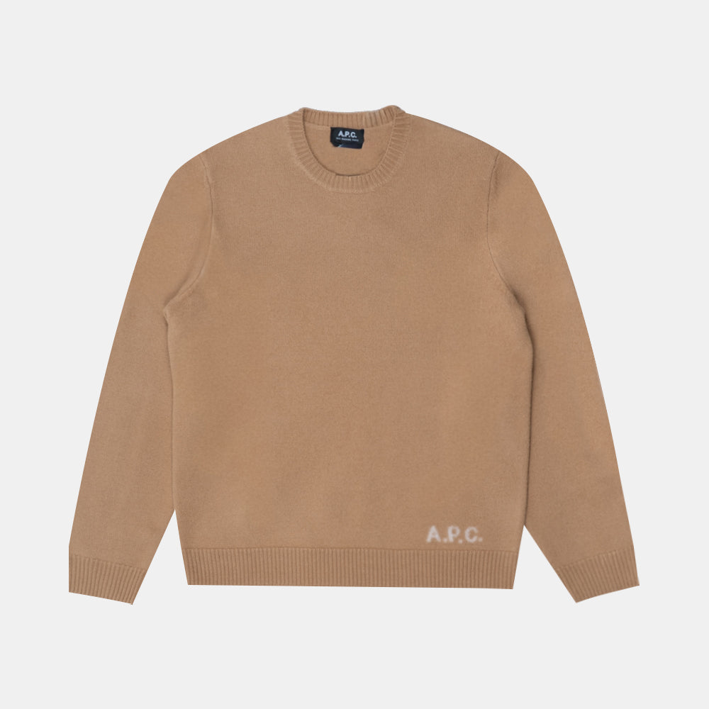 A.p.c. Pull Col Rond Camel Wvbdj-m23248-aab