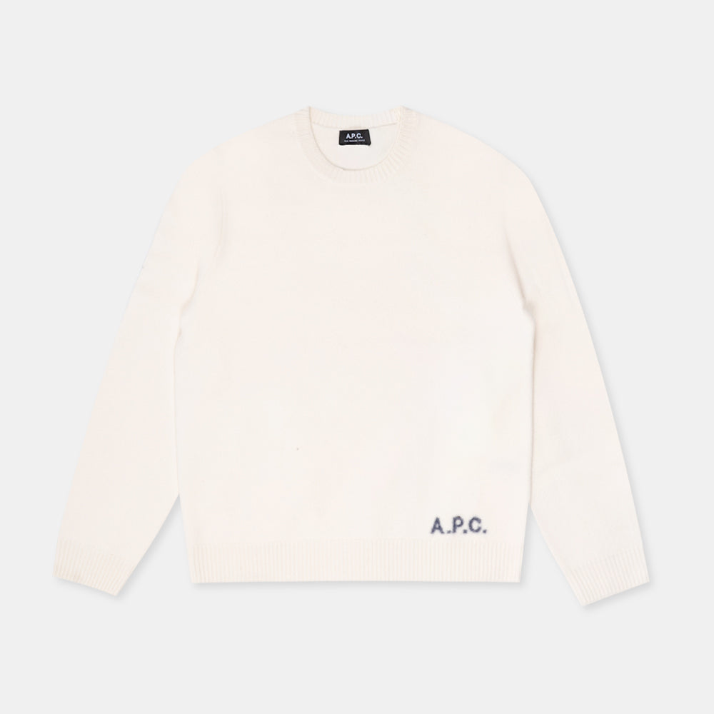 A.p.c. Pull Col Rond Ecru Wvbdj-m23248-aad