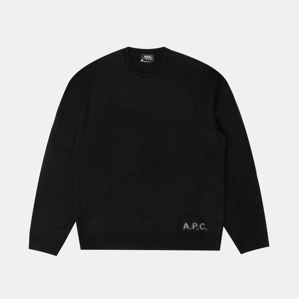 A.p.c. Pull Col Rond Noir Wvbdj-m23248-lzz