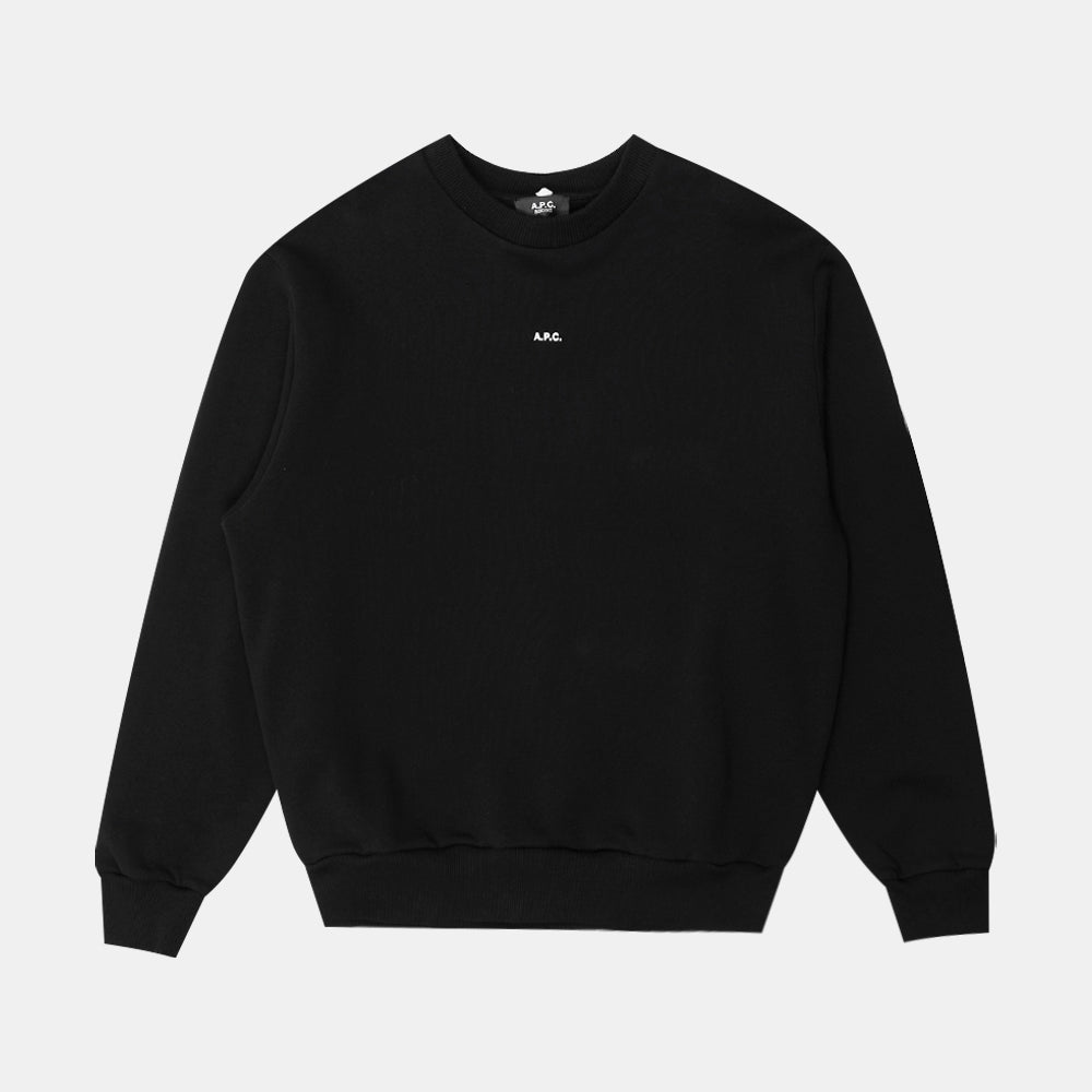 A.p.c. Sweat Boxy Micro Logo Noir Blanc Cohbx-h27910-tzc