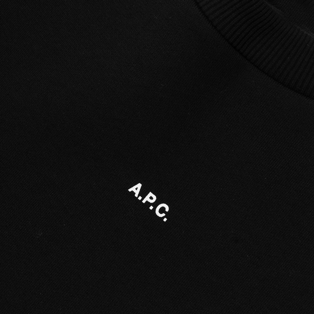 A.p.c. Sweat Boxy Micro Logo Noir Blanc Cohbx-h27910-tzc