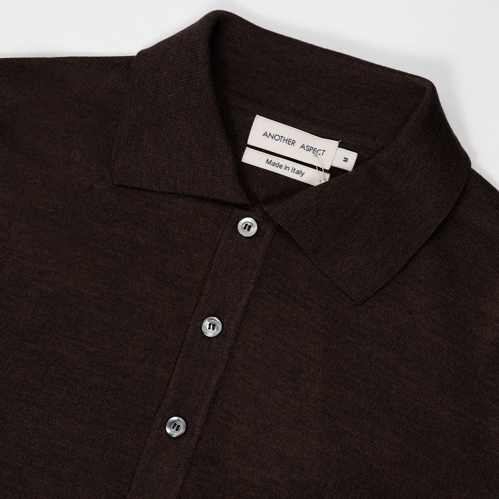 Another Aspect Another Polo Shirt 2.0 Brown Melange Aps-20-bm