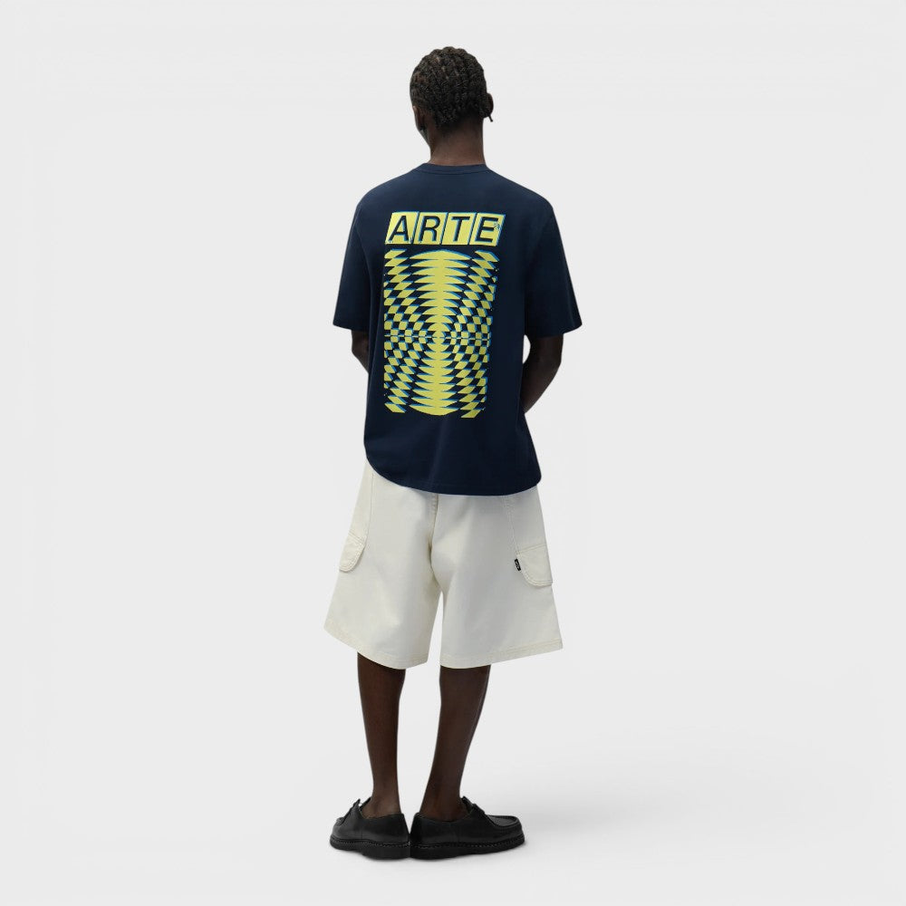 Arte Antwerp Abstract Back Print T-shirt Navy Ss26-139t-navy