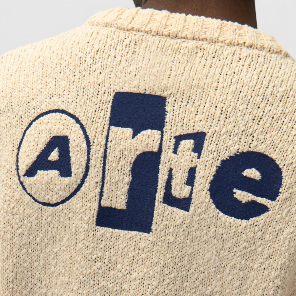 Arte Antwerp Back Graphic Knit T-shirt Cream Ss26-176k-cream