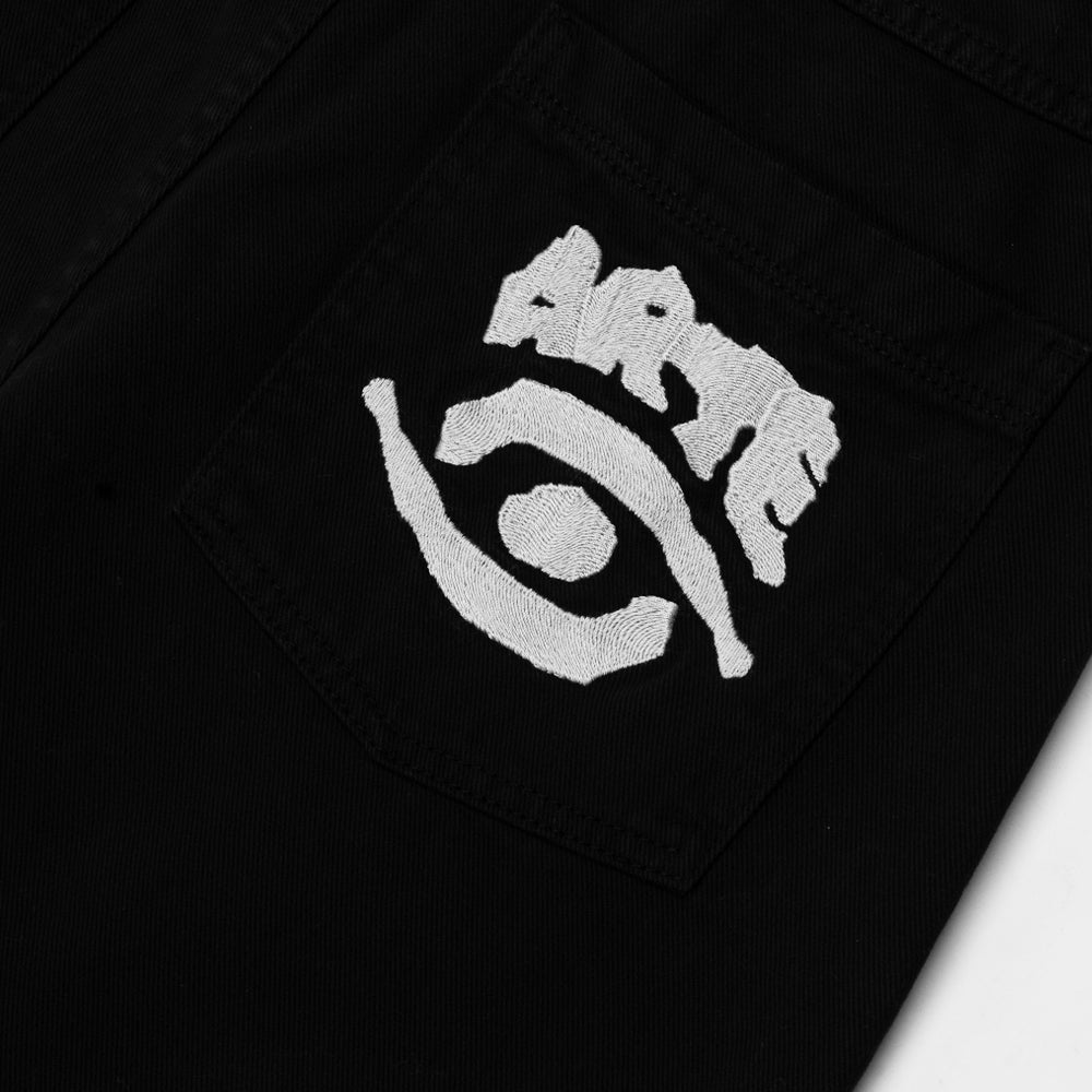 Arte Antwerp Back Pocket Graphic Pants Black Aw25-080p