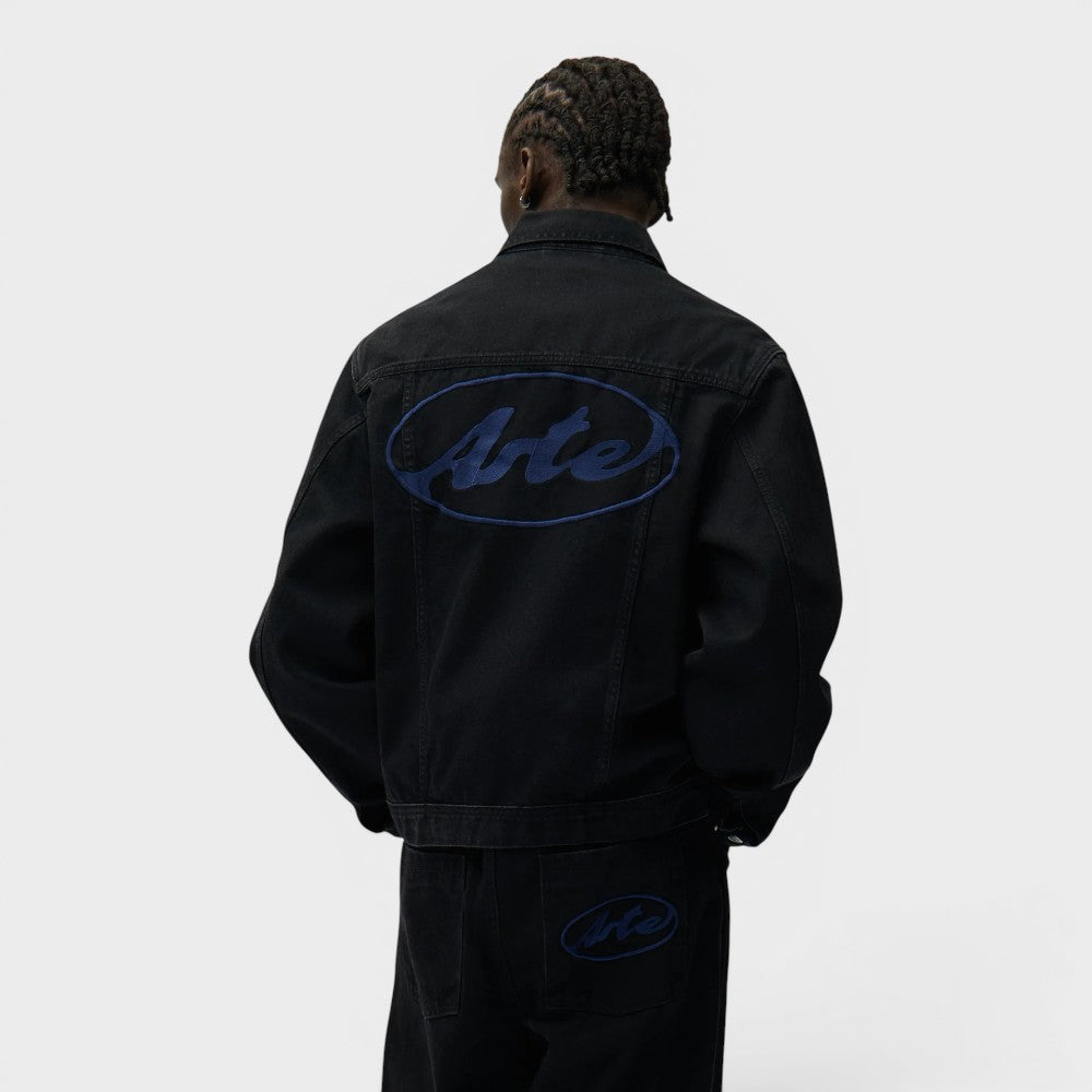 Arte Antwerp Circle Logo Jeans Jacket Black Ss26-213j-1