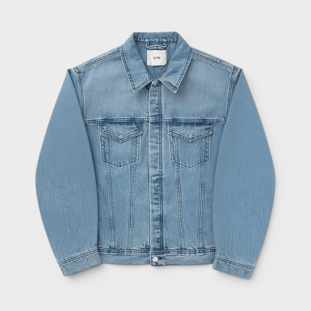 Arte Antwerp Circle Logo Jeans Jacket Denim Bleach Ss26-170j-488