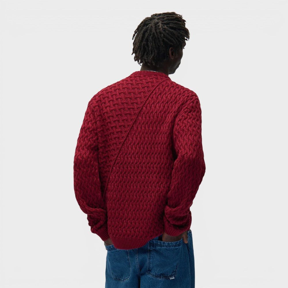 Arte Antwerp Distorted Logo Sweater Bordeaux Ss26-091k-1-bordeaux