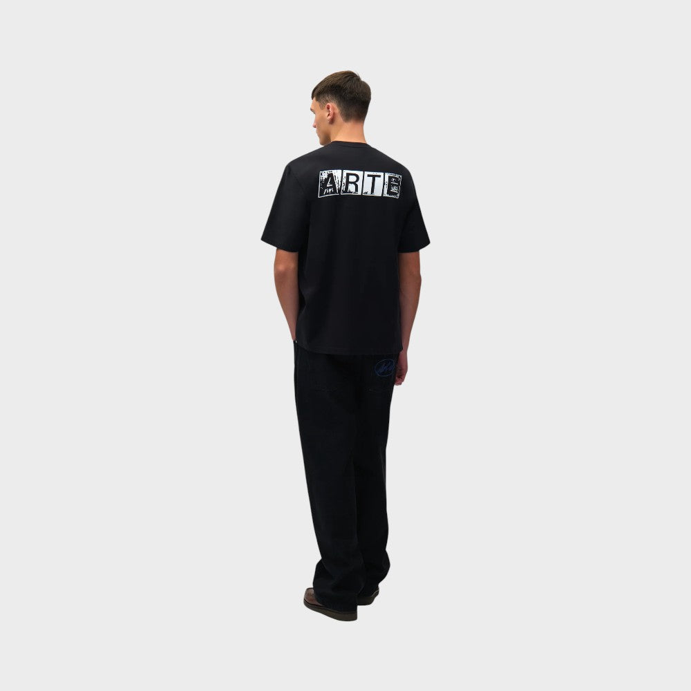 Arte Antwerp Faded Back Print T-shirt Black Ss26-142t-black