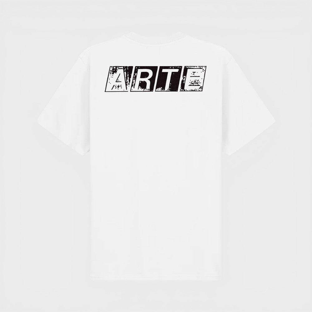 Arte Antwerp Faded Back Print T-shirt White Ss26-142t-white
