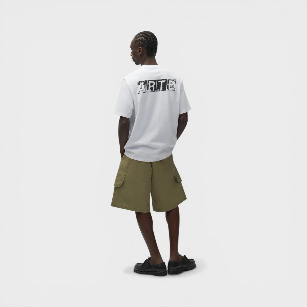 Arte Antwerp Faded Back Print T-shirt White Ss26-142t-white