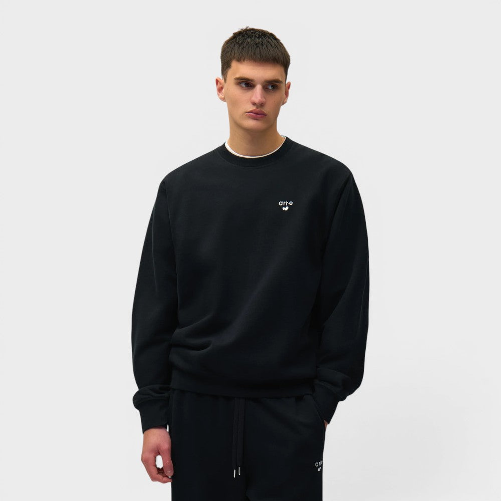 Arte Antwerp Heart Logo Crewneck Black Ss26-164c-black