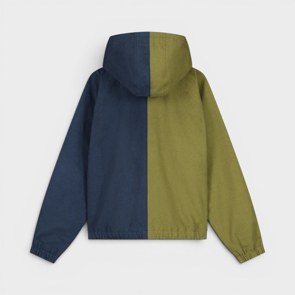 Arte Antwerp Split Logo Canvas Hood Jacket Navy Green Ss26-199j-navy-green