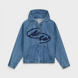 Split Logo Denim Hood Jacket