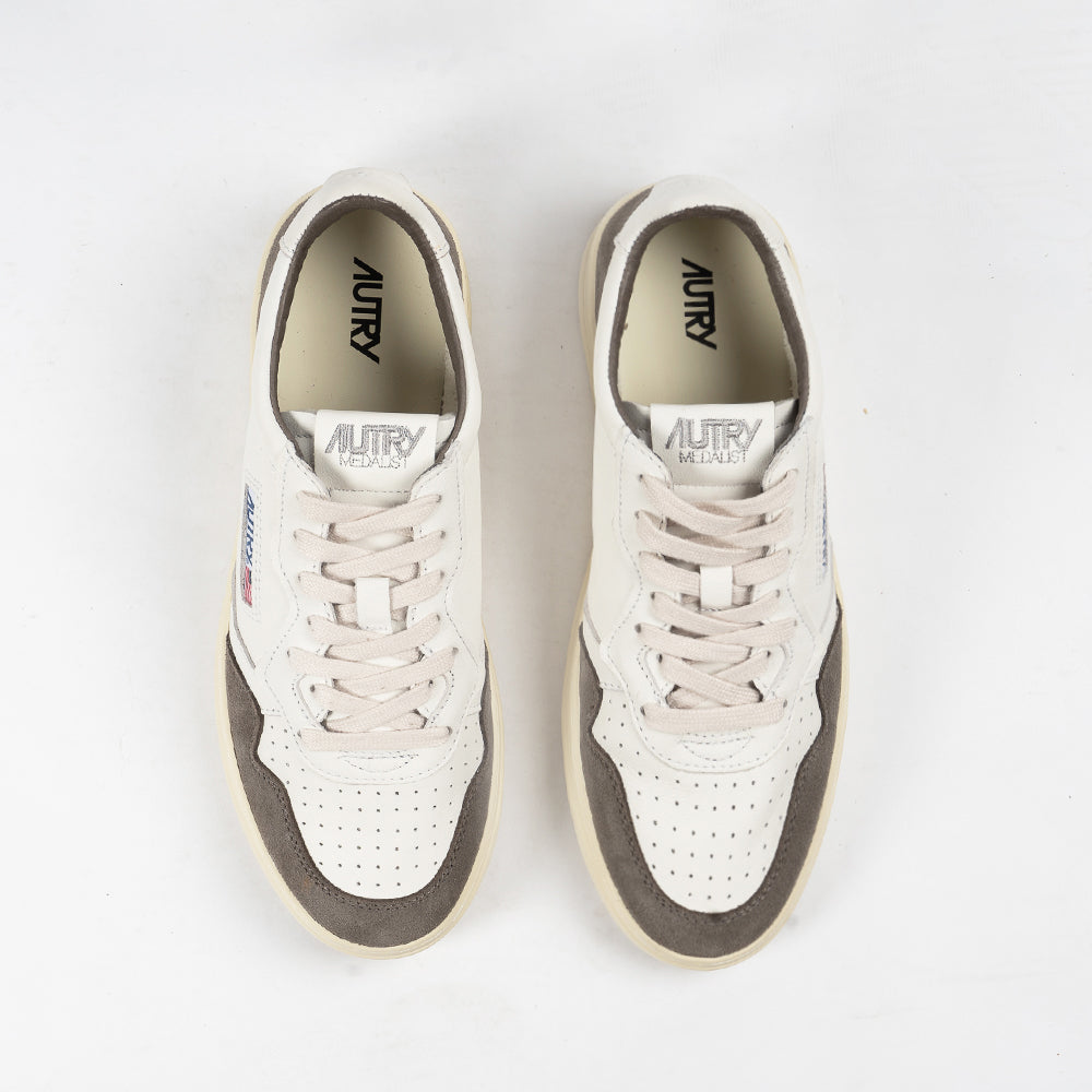 Autry Medalist Low Goat/Suede Wht/Morel Aulm-gs45