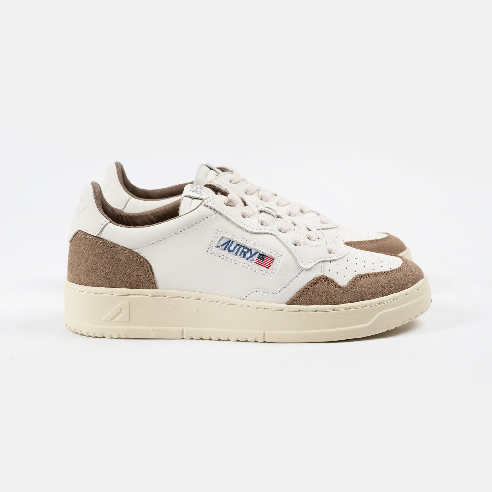 Autry Medalist Low Goat/Suede Wht/Tobacco Aulm-gs43