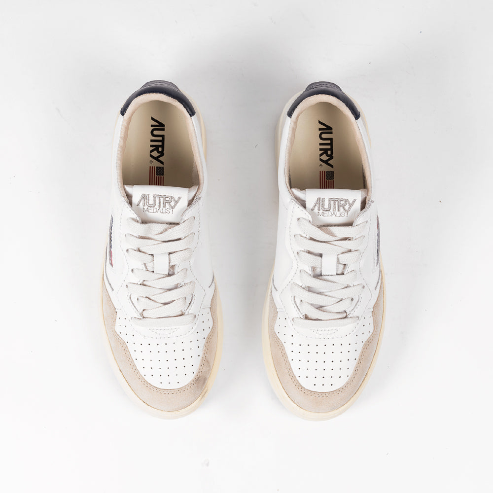 Autry Medalist Low Leat/Suede Wht/Blue Aulm-ls28