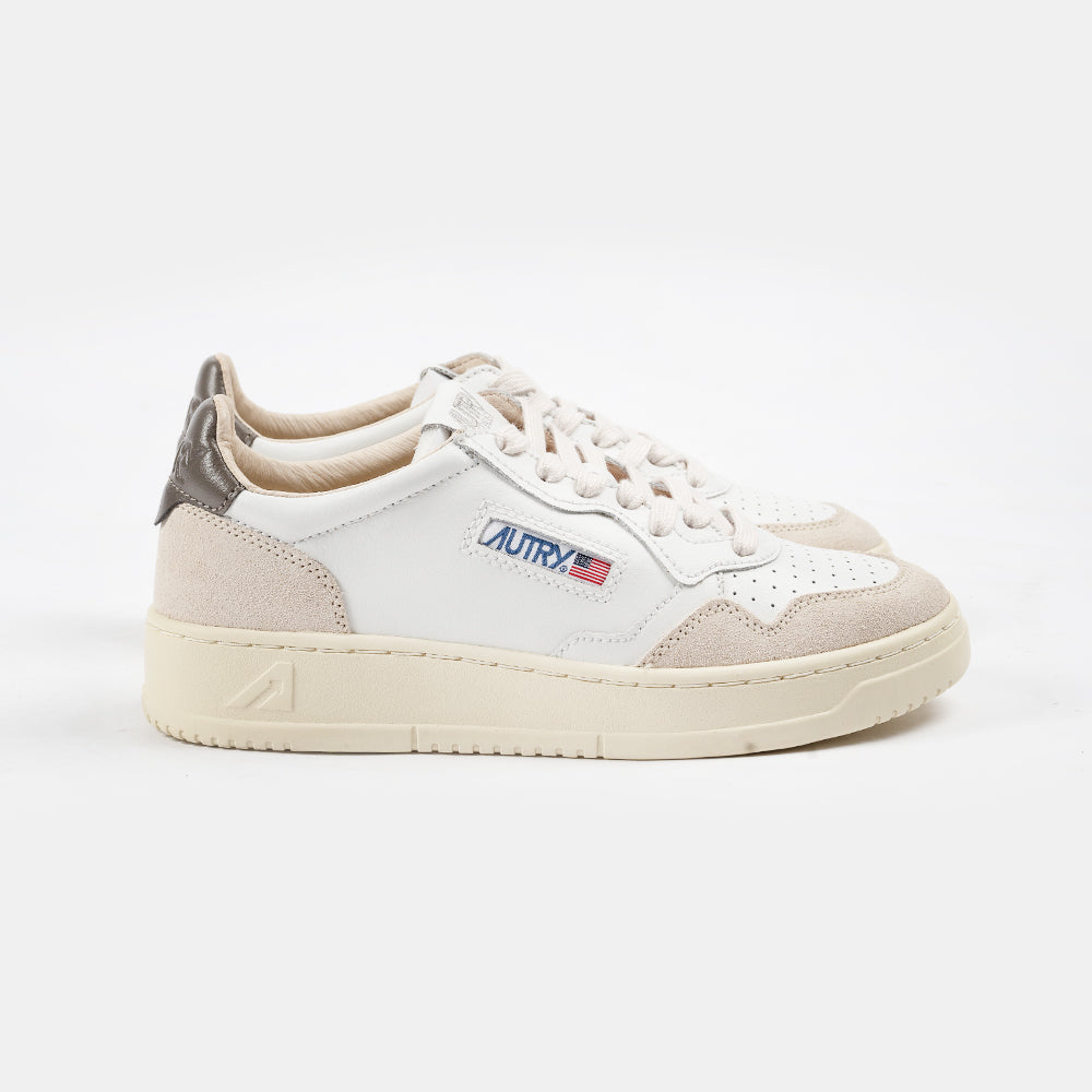 Autry Medalist Low Leat/Suede Wht/Morel Aulm-ls01