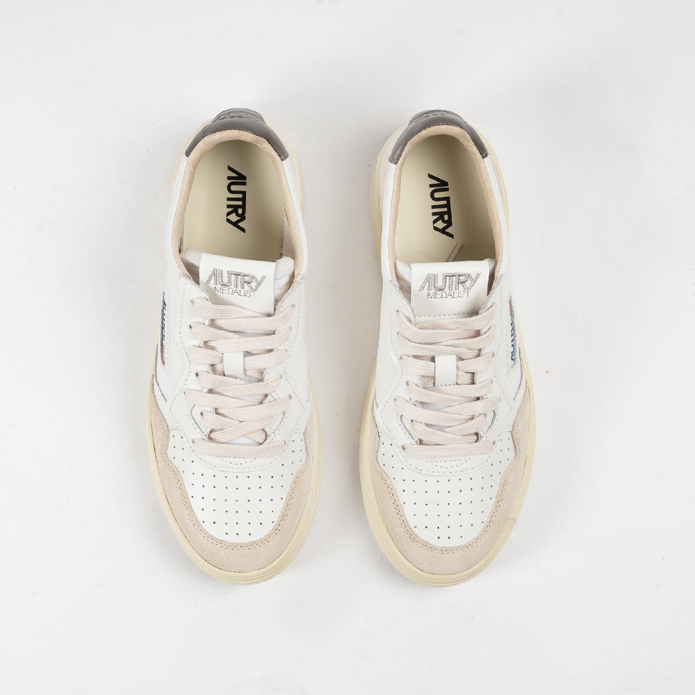 Autry Medalist Low Leat/Suede Wht/Morel Aulm-ls01