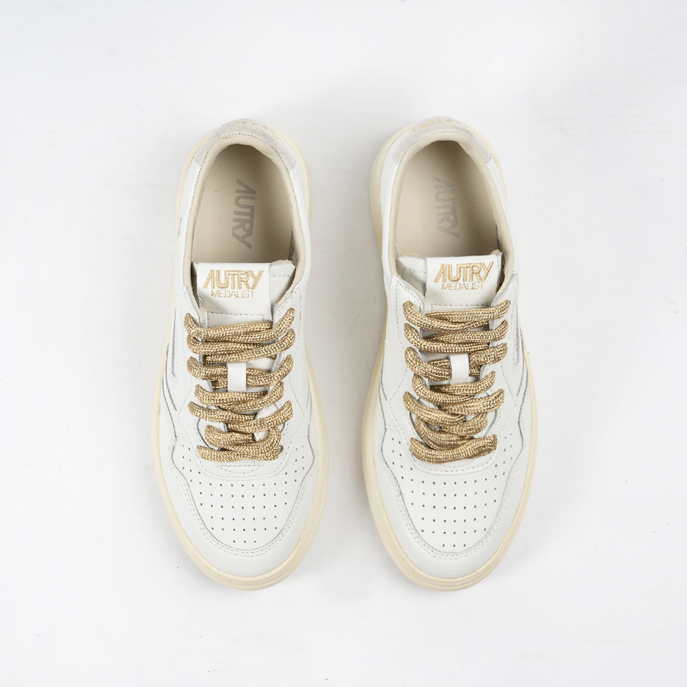 Autry Medalist Low Leat/Swoll Wht/Wht Aulw-sw01