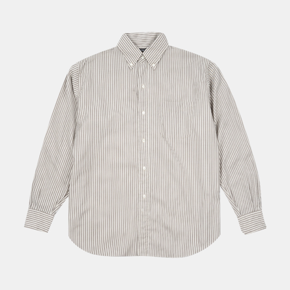 Beams+ B.d. Classic Fit Ls Stripe Brown 38111158139