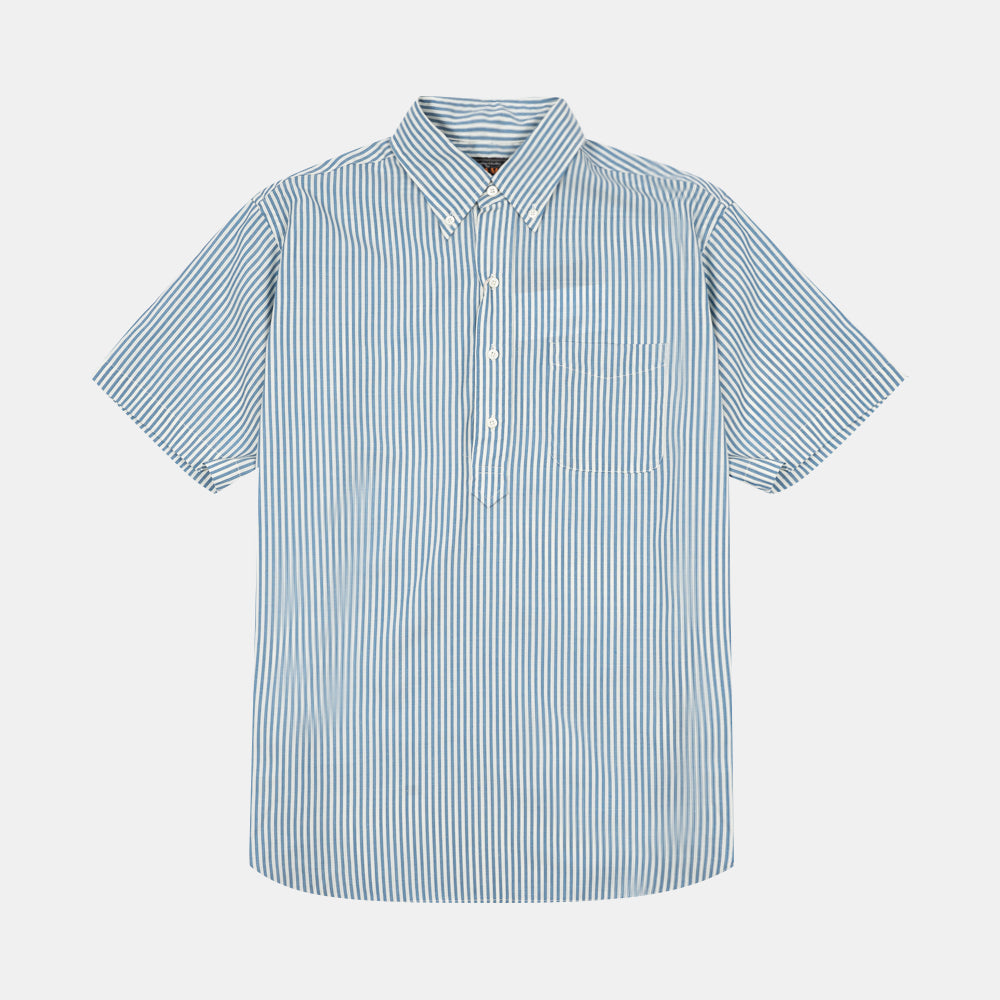 Beams+ B.d. Pullover Classic Fit Ss Blue Stripe 38010164139