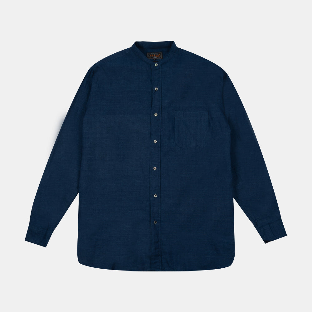 Beams+ Band Collar Indigo Chambray Indigo 38110442139
