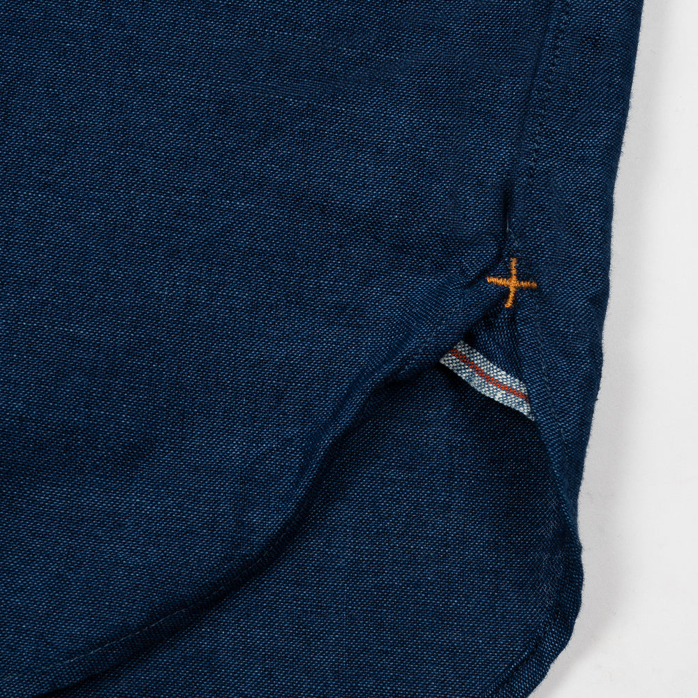 Beams+ Band Collar Indigo Chambray Indigo 38110442139