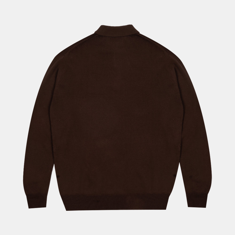 Beams+ Knit Polo 12g Brown 38120005156