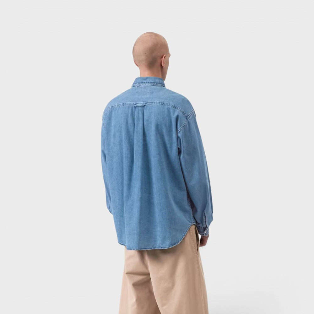 Carhartt Wip L/S Lucas Shirt Blue Stone Washed I034525-01-06
