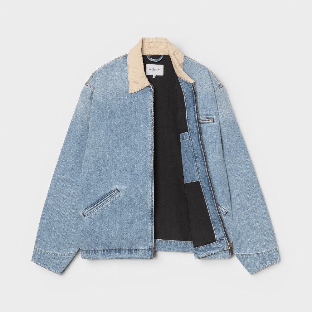 Carhartt Wip Og Detroit Jacket Blue Dusty H Brown Burst Washed I036593-2xn-ur