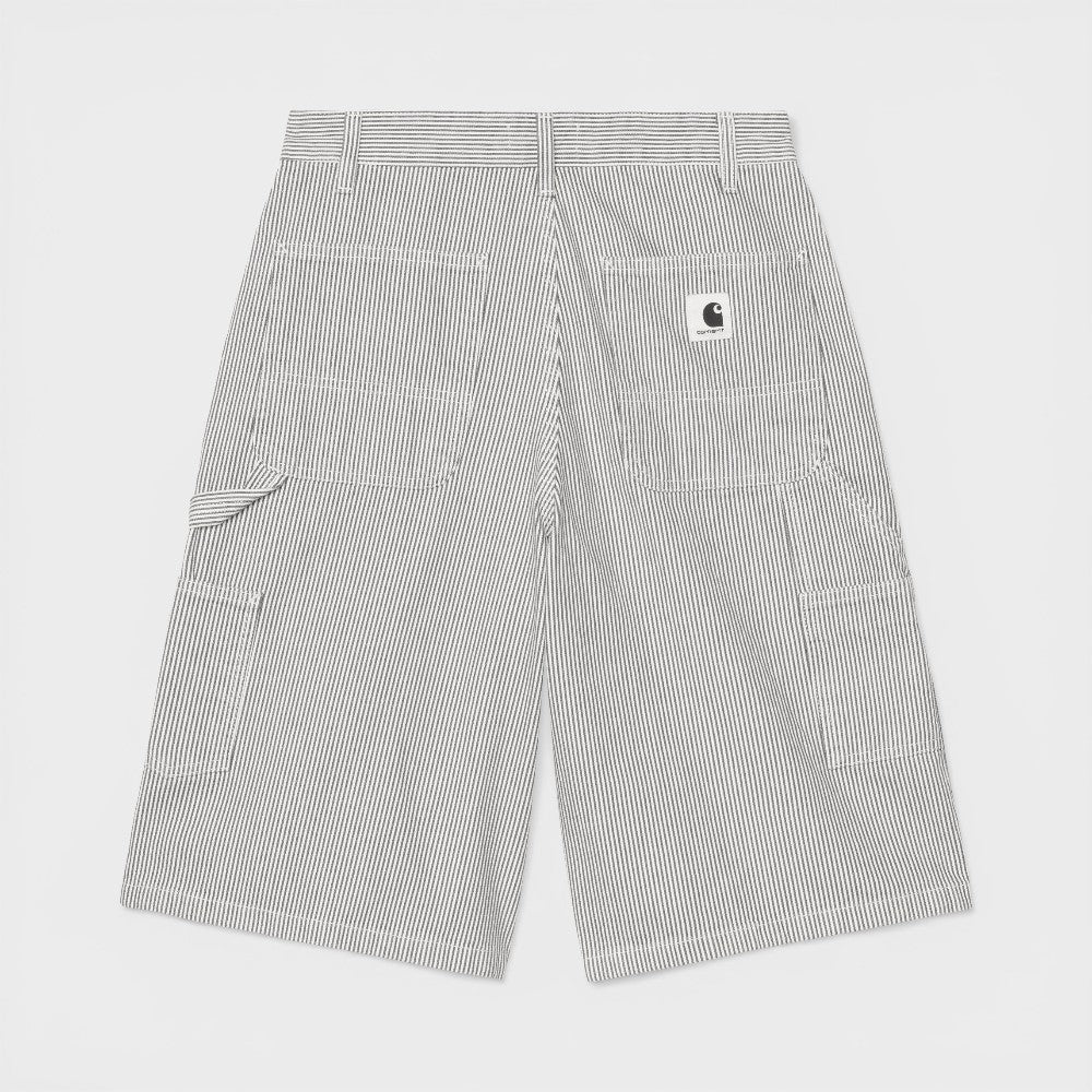 Carhartt Wip W Mercer Single Knee Short Mercer Stripe Graphite Stone Washed I036532-3ok-06