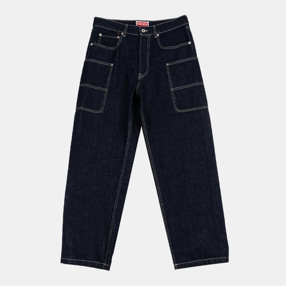 Kenzo Cargo Monkey Fit Jeans Rinse Blue Fe65dp4086a1
