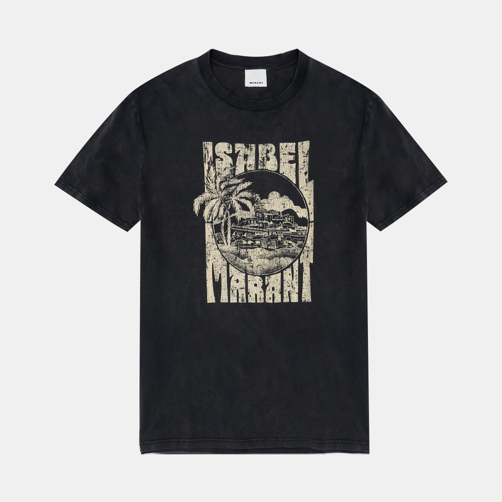 Marant Honore Tshirt Faded Black C3n09h-02fk