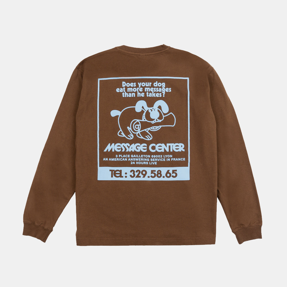 Reception Ls Tee Message Choco Brown F0250
