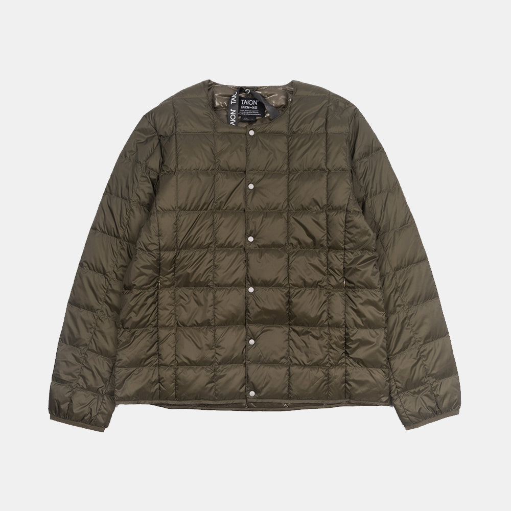 Taion Crew Neck Down Jkt Dark Olive Taion-104