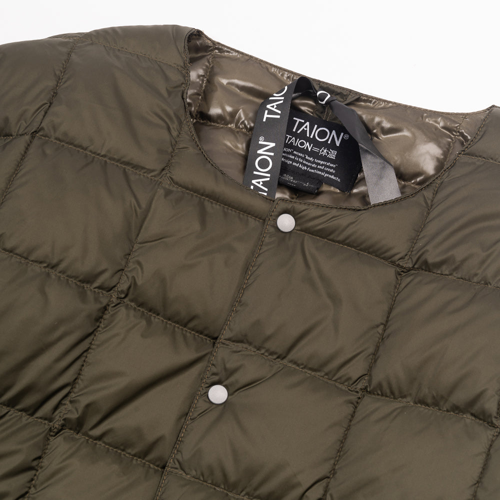Taion Crew Neck Down Jkt Dark Olive Taion-104