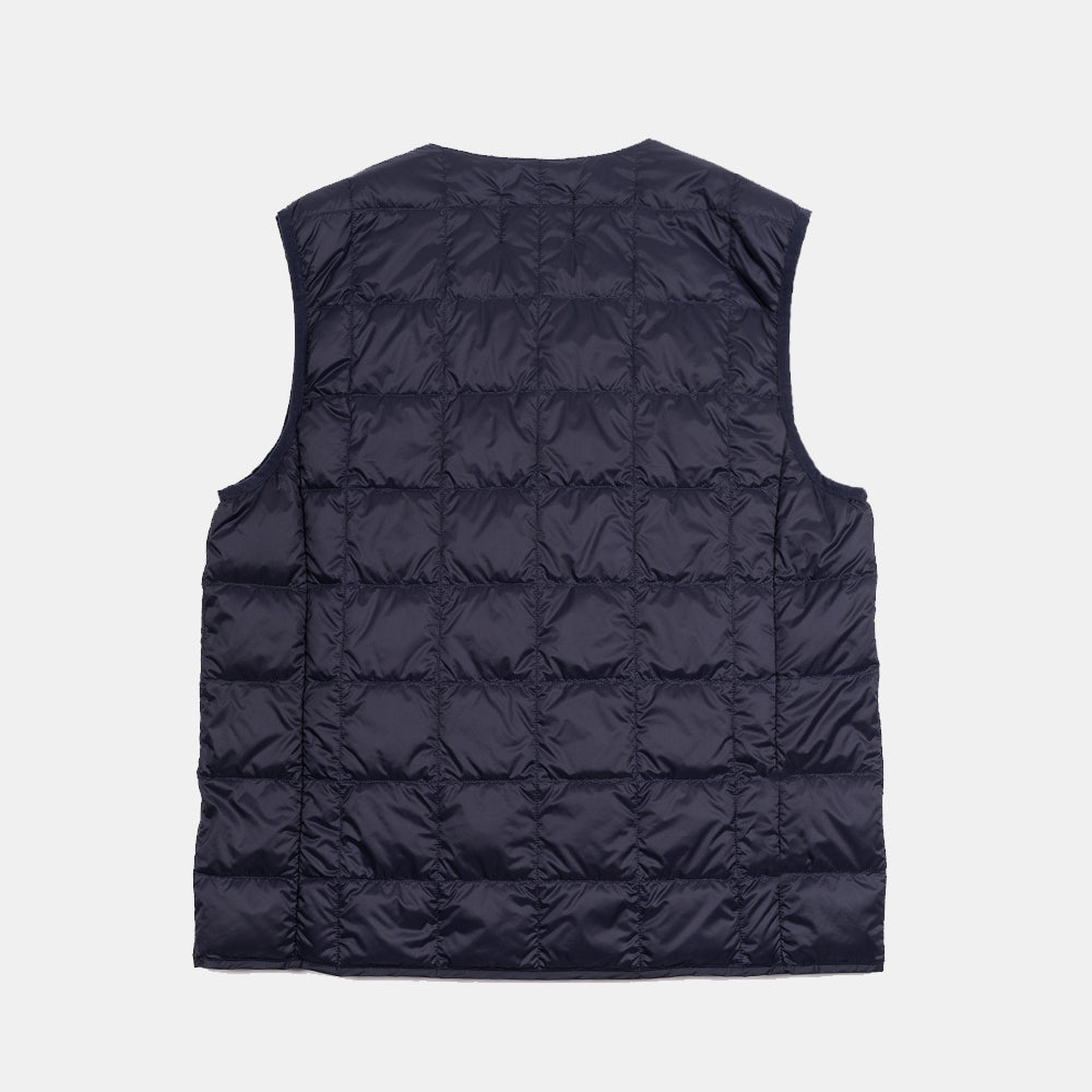 Taion V Neck Button Down Vest Navy Taion-001