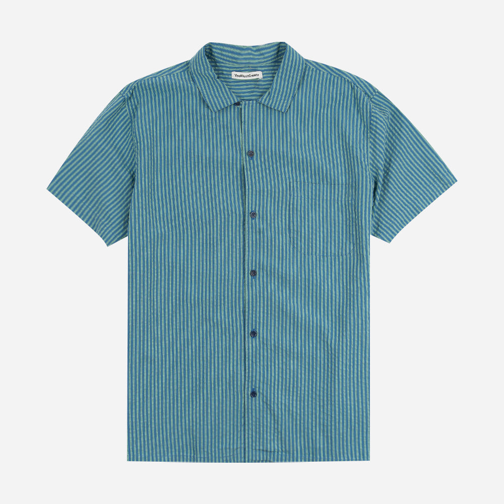 Ymc Malick Shirt Blue/Green P2yau-blue/Green