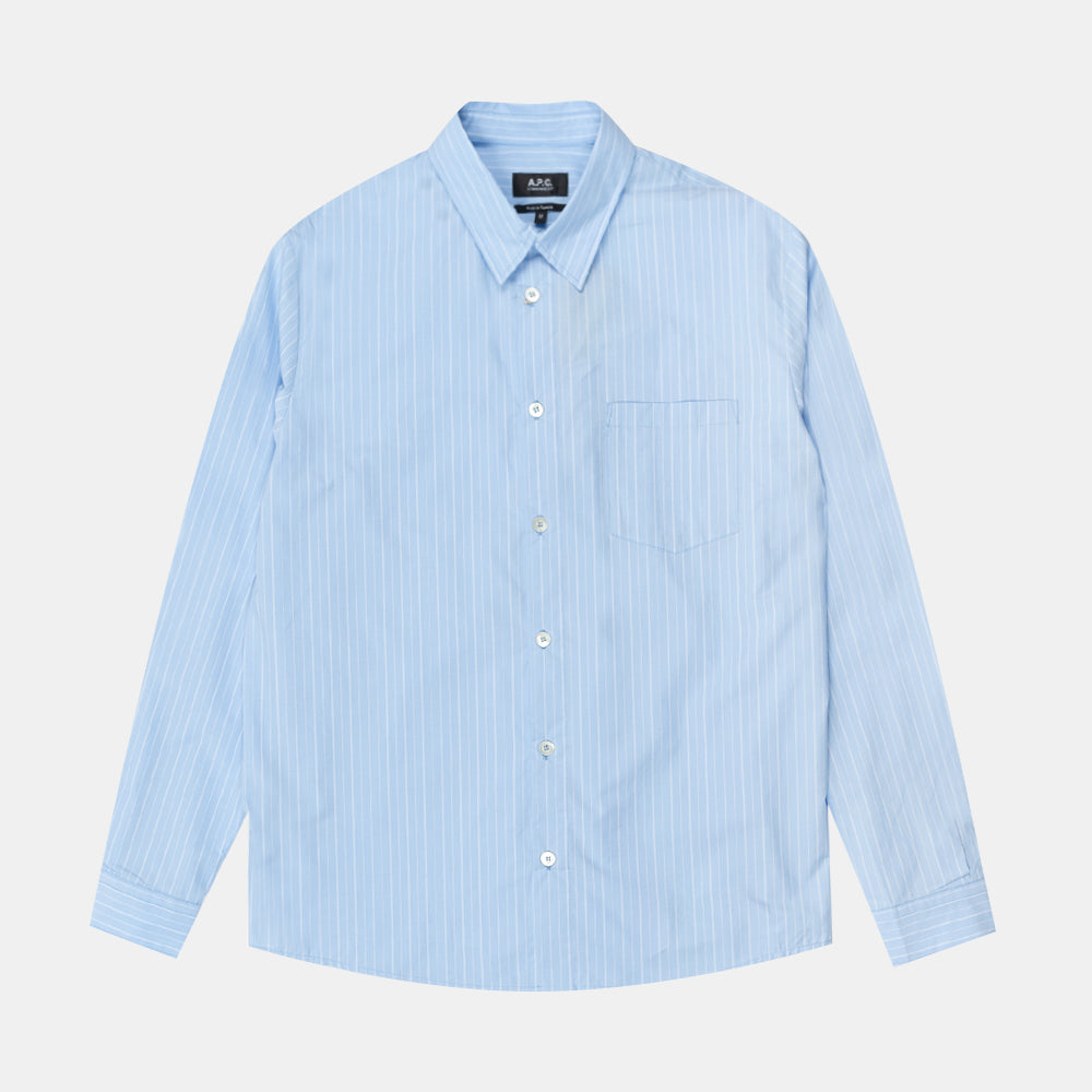 A.p.c. Chemise Clement Bleu Iaa-bleu