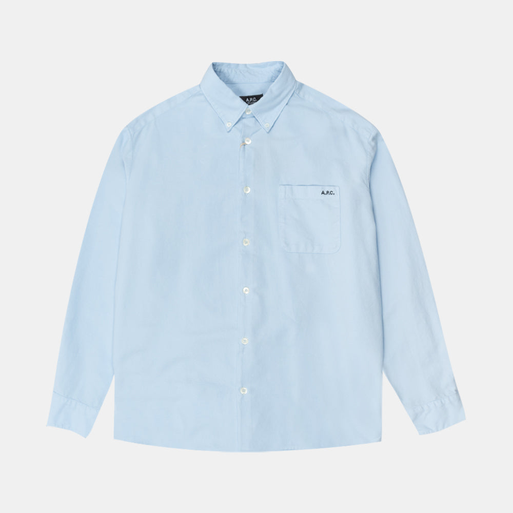 A.p.c. Chemise Mateo Logo Bleu Clair Cohah-h12599