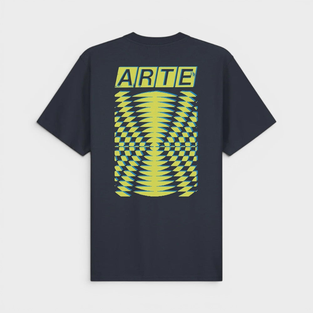 Arte Antwerp Abstract Back Print T-shirt Navy Ss26-139t-navy
