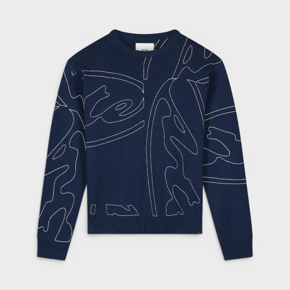 Arte Antwerp Allover Circle Logo Knit Navy Ss26-179k-navy