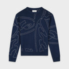 Arte Antwerp Allover Circle Logo Knit Navy Ss26-179k-navy