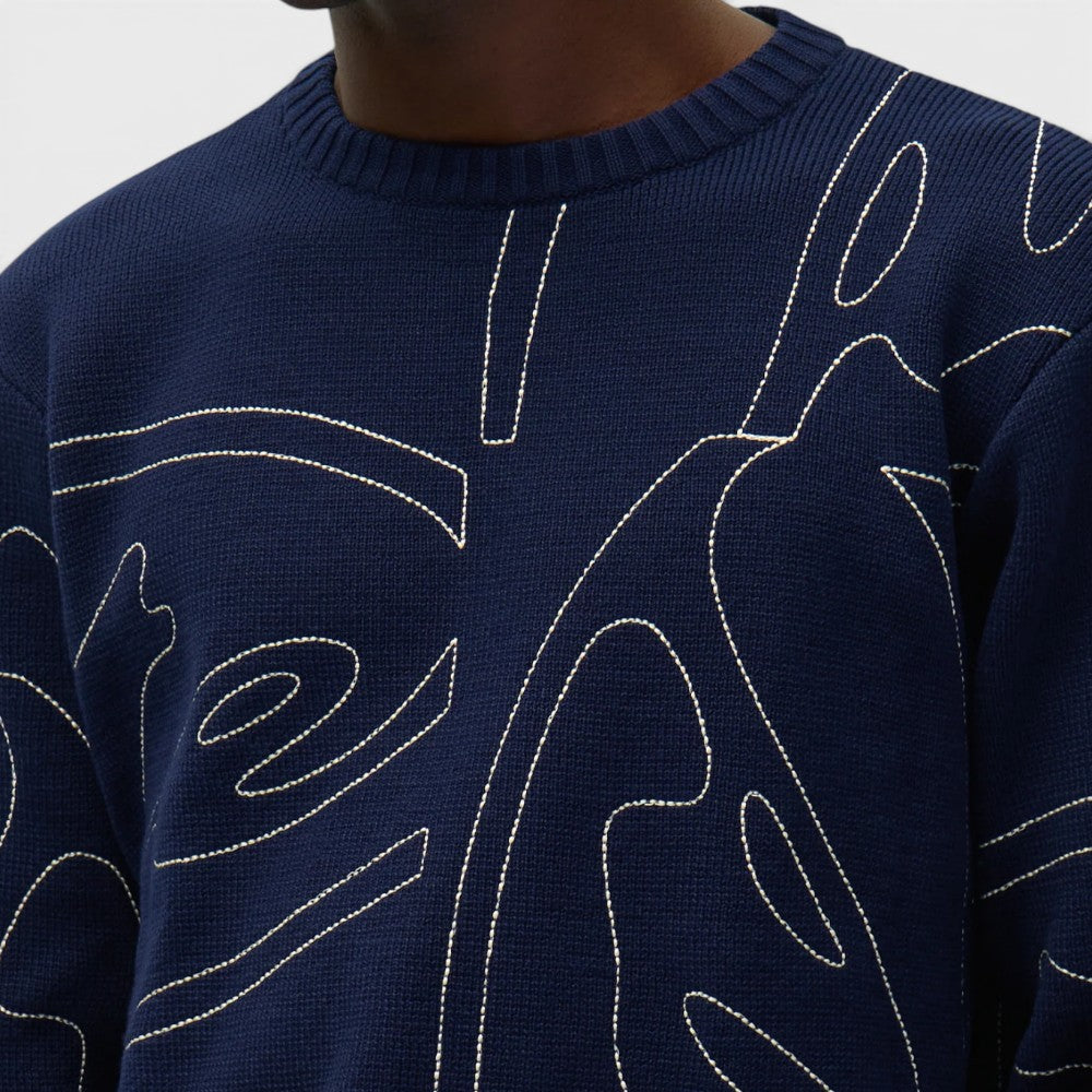 Arte Antwerp Allover Circle Logo Knit Navy Ss26-179k-navy
