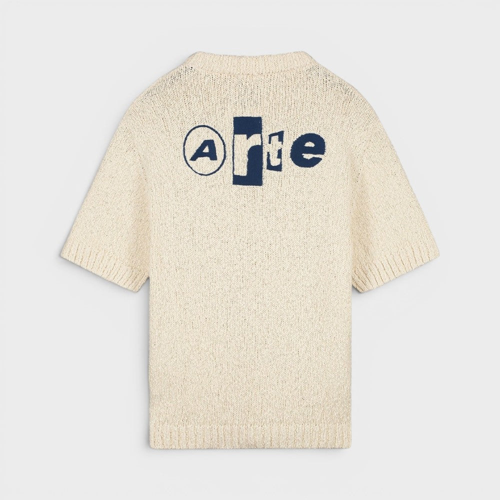 Arte Antwerp Back Graphic Knit T-shirt Cream Ss26-176k-cream