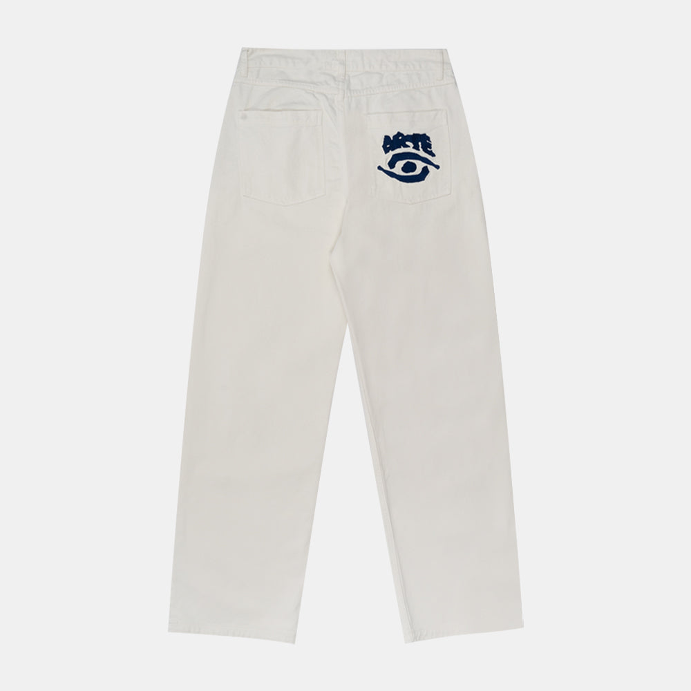 Arte Antwerp Back Pocket Graphic Pants Cream Aw25-080p