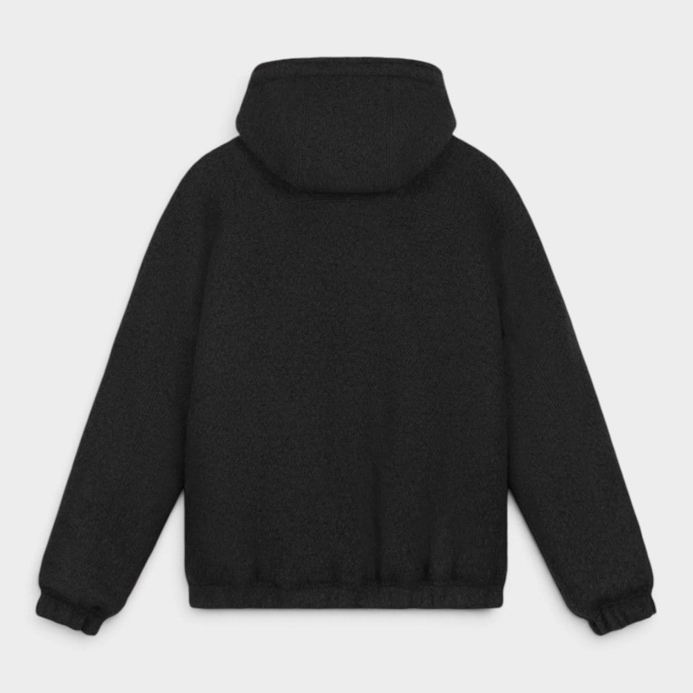 Arte Antwerp Boiled Wool Hooded Jacket Black Aw26-096j